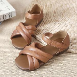 Beach Fashion Front Cross Shallow Sandals Toeless Gladiator Flats