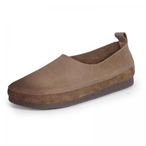 Summer Casual Womens Slip-On Soft Leather Comfy Flats