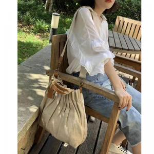 Original Design Chunky Linen Pleated Handbag