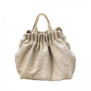 Original Design Chunky Linen Pleated Handbag