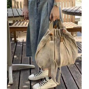 Original Design Chunky Linen Pleated Handbag