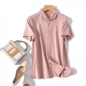 Casual Style Short Sleeves Shirt Cotton Business Casual Blouse