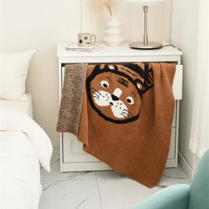 Cute Tiger Brown Cough Throw Modern Lovely Animal Blanket