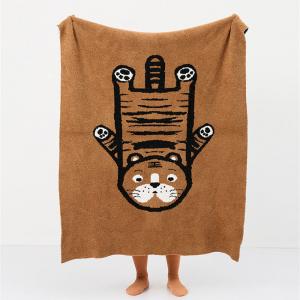 Cute Tiger Brown Cough Throw Modern Lovely Animal Blanket