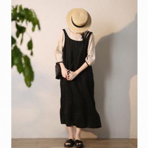 Bowknot Collar Loose Flax Clothing Puff Sleeves Linen T-shirt