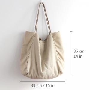 Casual Style Plain Womans Canvas Bag Medium Tote Bag