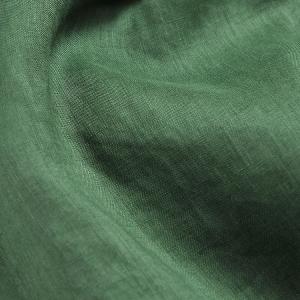 Dark Green Linen Tapered Pants Loose Flax Pleated Trousers