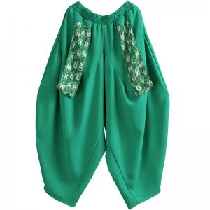 Letter Bandage Linen Harem Pants Customized Designer Trousers