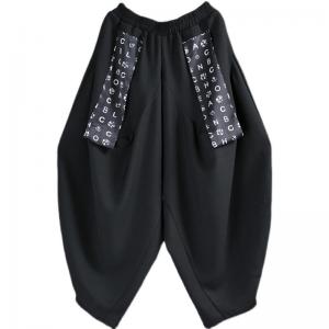 Letter Bandage Linen Harem Pants Customized Designer Trousers