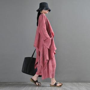 Summer Chic Linen Wide Leg Pants Watermelon Red Gaucho Pants