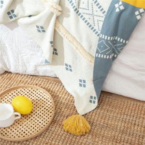 Soft Cotton Patterned Blanket Tassel Knitting Couch Throw