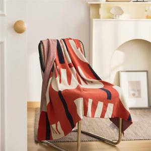 Abstract Tulip Cotton Camping Blanket Modern Bedding Throw