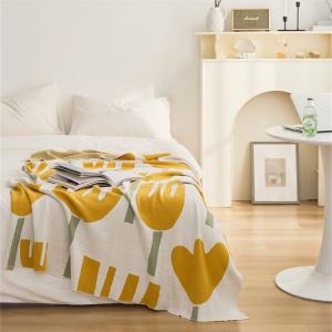 Abstract Tulip Cotton Camping Blanket Modern Bedding Throw