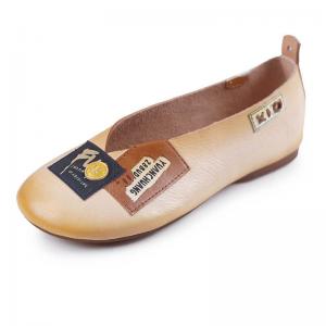 Senior Women Leather Patchwork Summer Slip-On Flats