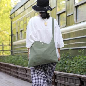 Casual Style Plain Buckle Canvas Tote Bag