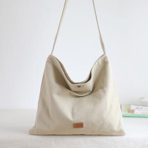 Casual Style Plain Buckle Canvas Tote Bag