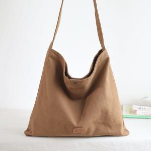 Casual Style Plain Buckle Canvas Tote Bag