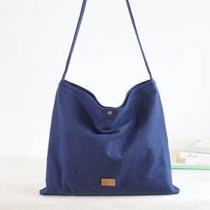 Casual Style Plain Buckle Canvas Tote Bag