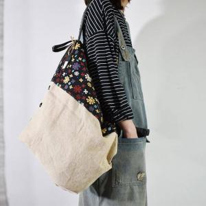 Totem Printed Cotton Linen Tote Bag Versatile Folk Backpacks