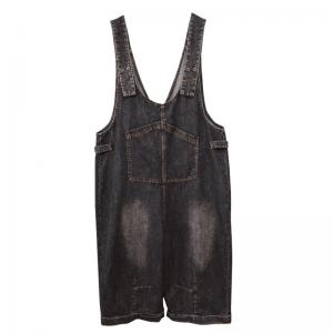 Relax-Fit V-Neck Jean Overalls Stone Wash Gardening Clothes