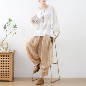 City Chic Cotton T-shirt Neutral Colored Fringed Blouse