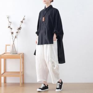 Casual Style Patchwork Linen Harem Pants Plus Size Carrot Pants