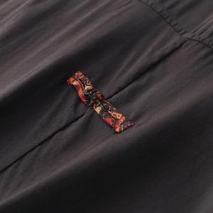 Chinese Frog Buttons Black Dress Plus Size Printed Caftan