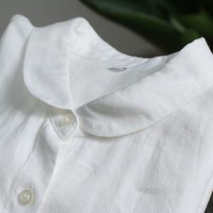 Business Casual Short Sleeves White Shirt Linen Cool Summer Blouse