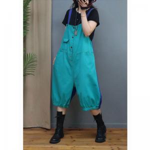 Contrast Colored Bib Overalls Shorts Plus Size 90s Dungarees
