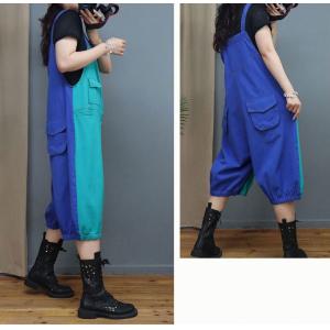 Contrast Colored Bib Overalls Shorts Plus Size 90s Dungarees