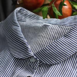 Comfy Pinstriped Ladies Work Shirt Oversized Linen Shirt