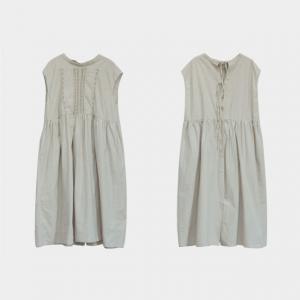 Tied Back Crochet Lace Dress Beach Cotton Midi Dress