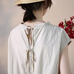 Tied Back Crochet Lace Dress Beach Cotton Midi Dress
