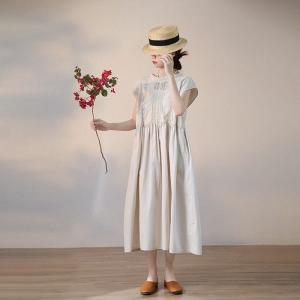Tied Back Crochet Lace Dress Beach Cotton Midi Dress