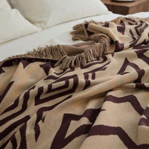 Boho Chic Abstract Pattern Couch Throw Full Size Cotton Blanket