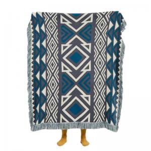 Boho Chic Abstract Pattern Couch Throw Full Size Cotton Blanket