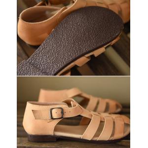 Cowhide Leather Soft Gladiator Sandal Boho T-Strap Flats