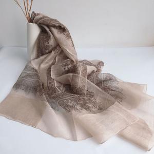 Totem Printed Silk and Wool Shawl Scarf