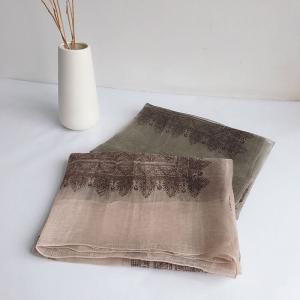 Totem Printed Silk and Wool Shawl Scarf