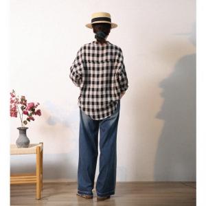Soft Denim Stone Wash Jeans Straight Legs Floor Length Jeans