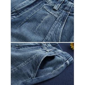 Soft Denim Stone Wash Jeans Straight Legs Floor Length Jeans