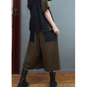 Street Chic Cotton Ripped T-shirt with Wide Leg Cropped Pants