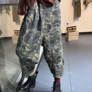 Baggy-Fit Womens Camo Jeans Korean Fluffy Jeans