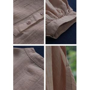 Organic Linen Sheer Peasant Blouse Oversized Fall Shirt