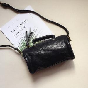 Cowhide Leather Handmade Barrel Purse