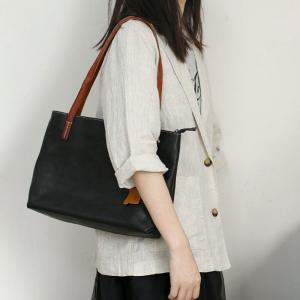 Street Chic Cowhide Leather Teacher Tote Bag