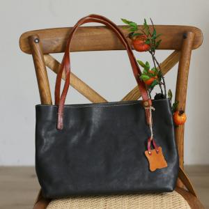 Street Chic Cowhide Leather Teacher Tote Bag