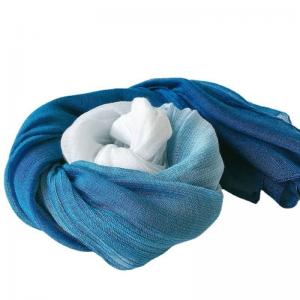 Plant Dyeing Blue and White Silk Cotton Scarf Shawl