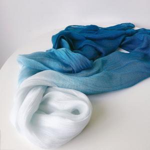 Plant Dyeing Blue and White Silk Cotton Scarf Shawl