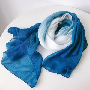 Plant Dyeing Blue and White Silk Cotton Scarf Shawl